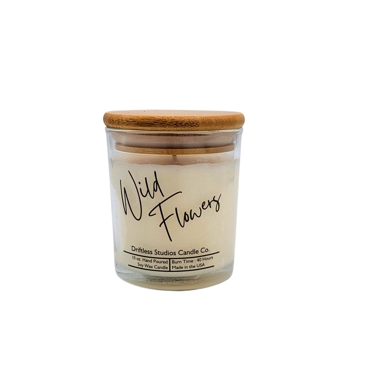 (Case Of 3 Candles) $8.95 Ea. - Wild Flowers Soy Wax Candles - 10oz Clear Jar + Candle Lid