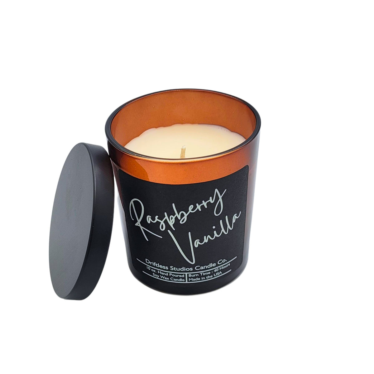 (Case Of 3 Candles) $8.95 Ea. - Raspberry Vanilla Soy Wax Candles - 10oz Candle With Lid