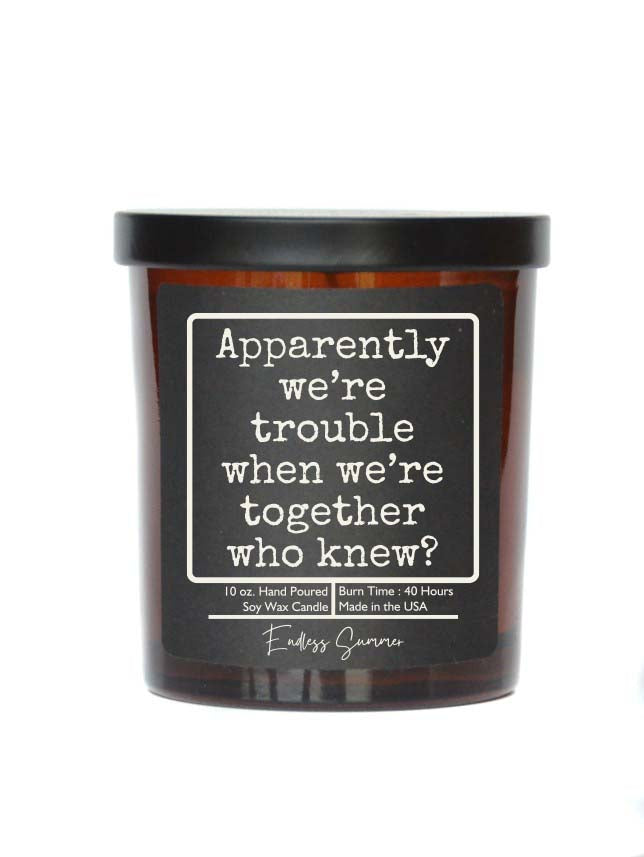 (Case Of 3 Candles) $8.95 Ea. - Apparently we're trouble - Soy Wax Candle