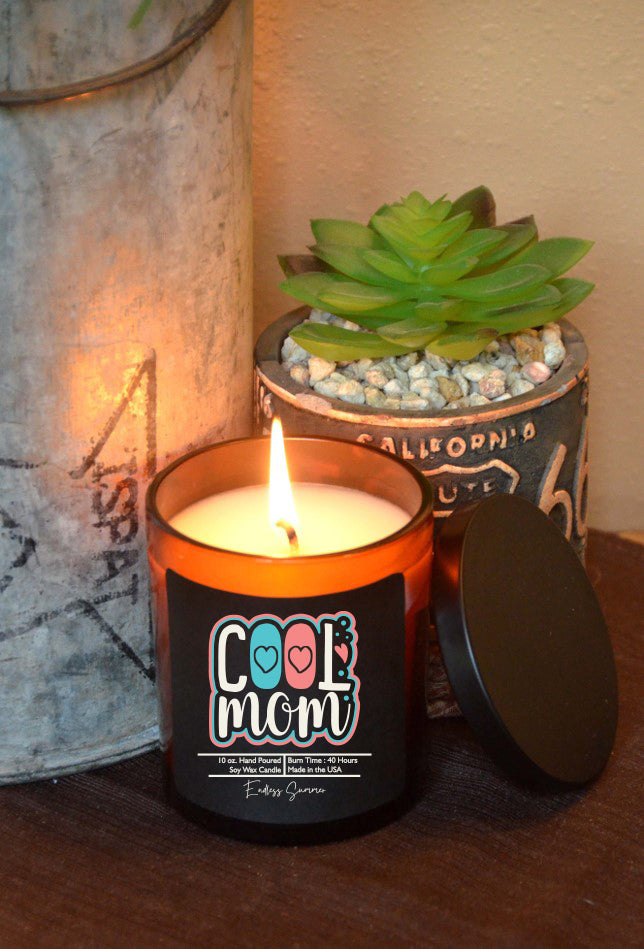 (Case Of 3 Candles) $8.95 Ea. - Cool Mom Mothers Day Candle - Soy Wax Candles - Spring Decor