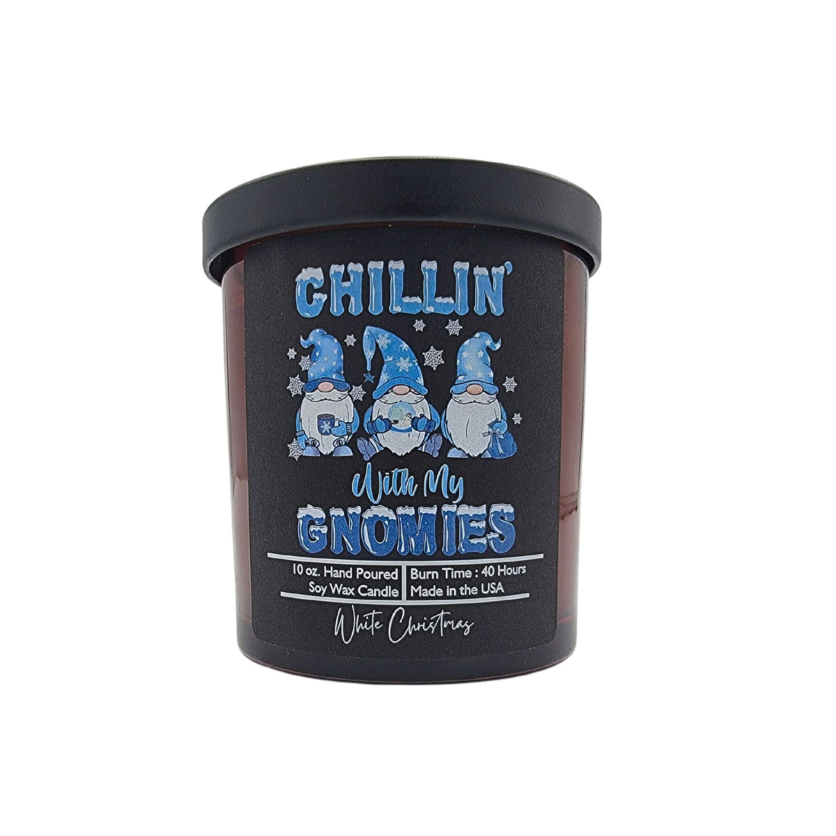 (Case Of 3 Candles) $8.95 Ea. - Chillin' with my Gnomies Soy Wax Candle - Christmas Candles