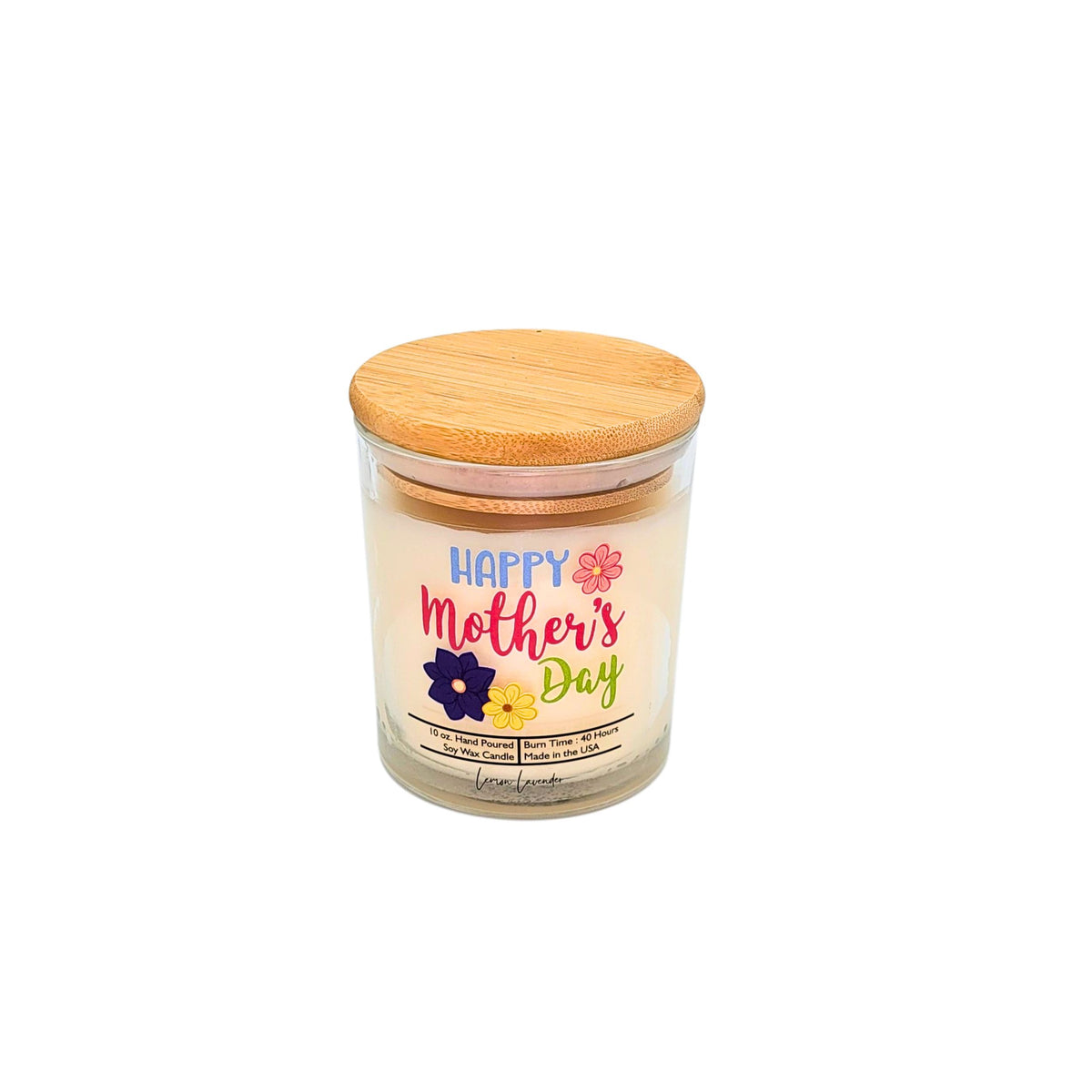(Case Of 3 Candles) $8.95 Ea. - Happy Mothers Day Soy Wax Candles - 10oz. Candle with lid