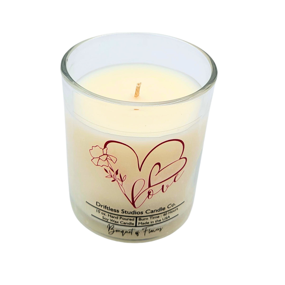 (Case Of 3 Candles) $8.95 Ea. - Love Heart Valentine Day Clear Candle - Valentines Gifts