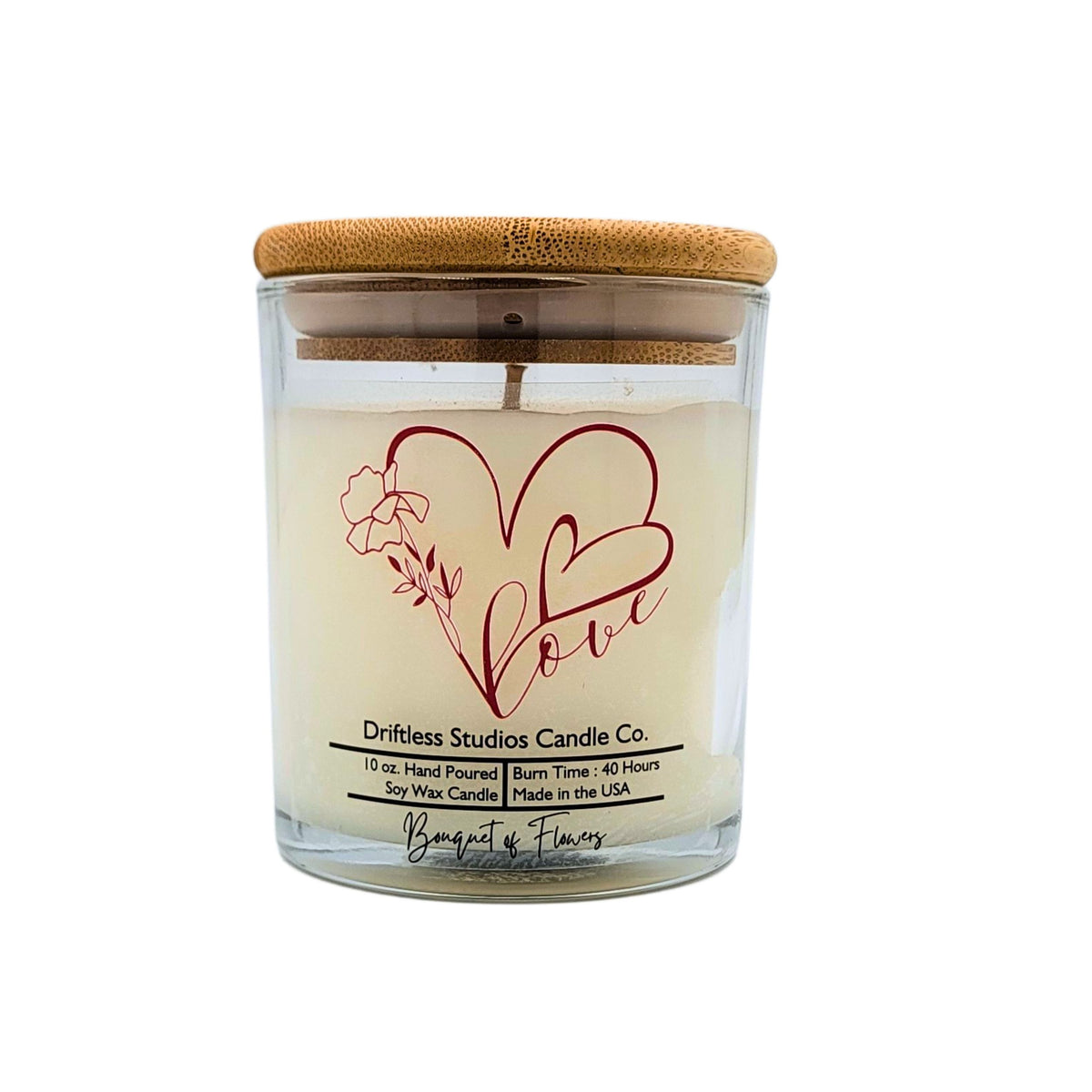 (Case Of 3 Candles) $8.95 Ea. - Love Heart Valentine Day Clear Candle - Valentines Gifts