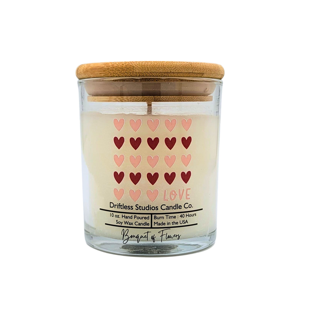 (Case Of 3 Candles) $8.95 Ea. - Heart Love Valentine's Clear Candle - Valentines Gifts