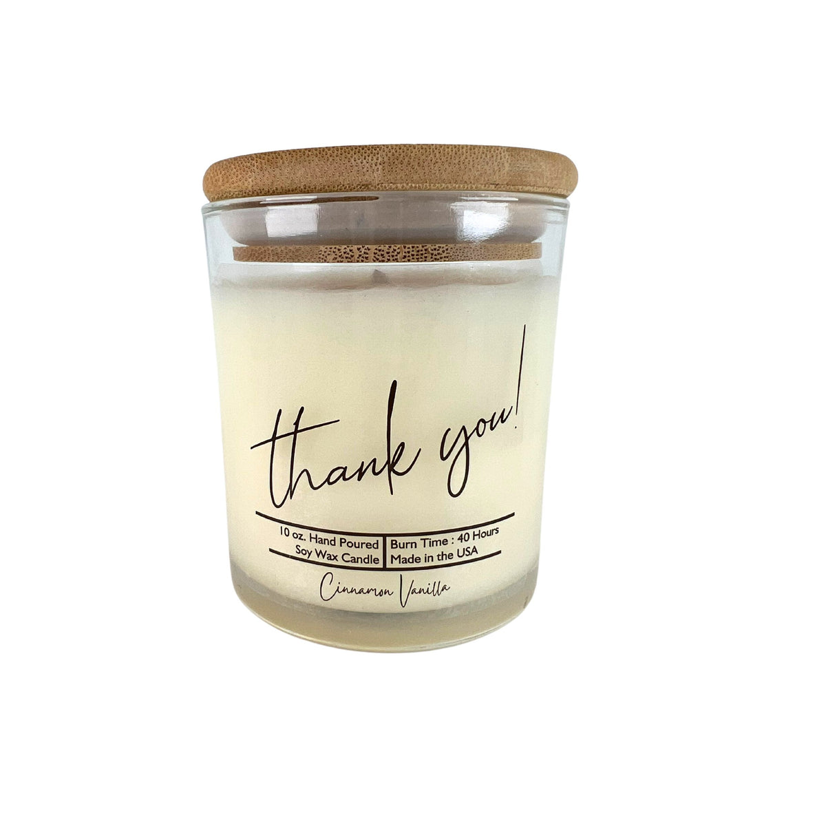 (Case Of 3 Candles) $8.95 Ea. - Thank You ! Candle with Lid - Soy Wax Candles Great Gift