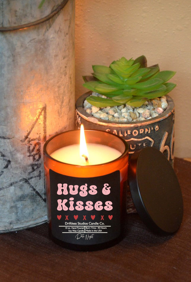 (Case Of 3 Candles) $8.95 Ea. - Hugs & Kisses Valentine's Soy Wax Candle - Valentines Gifts
