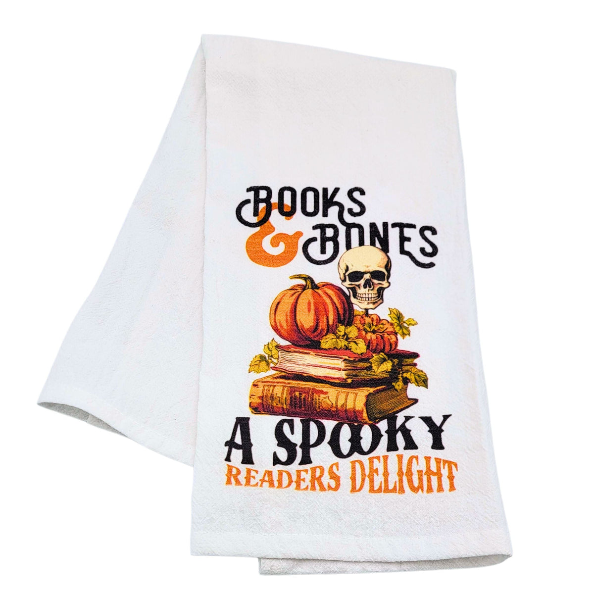"A Spooky Readers Delight" Halloween Tea Towel (Pack Of 4- $4.95ea.) -  CLT023