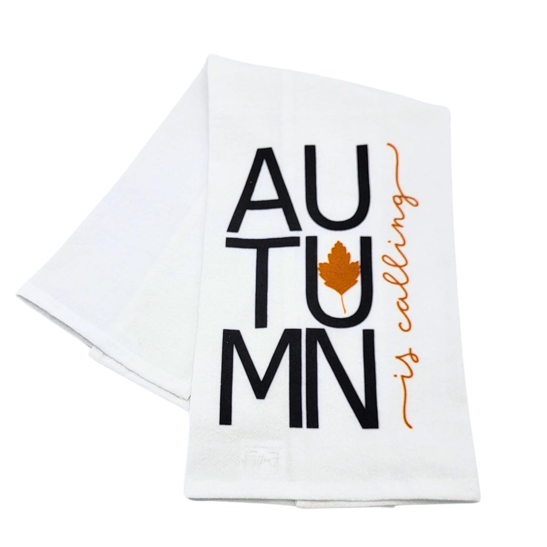 "Autumn Is Calling" Fall Tea Towel (Pack Of 4- $4.95ea.) -  CLT036