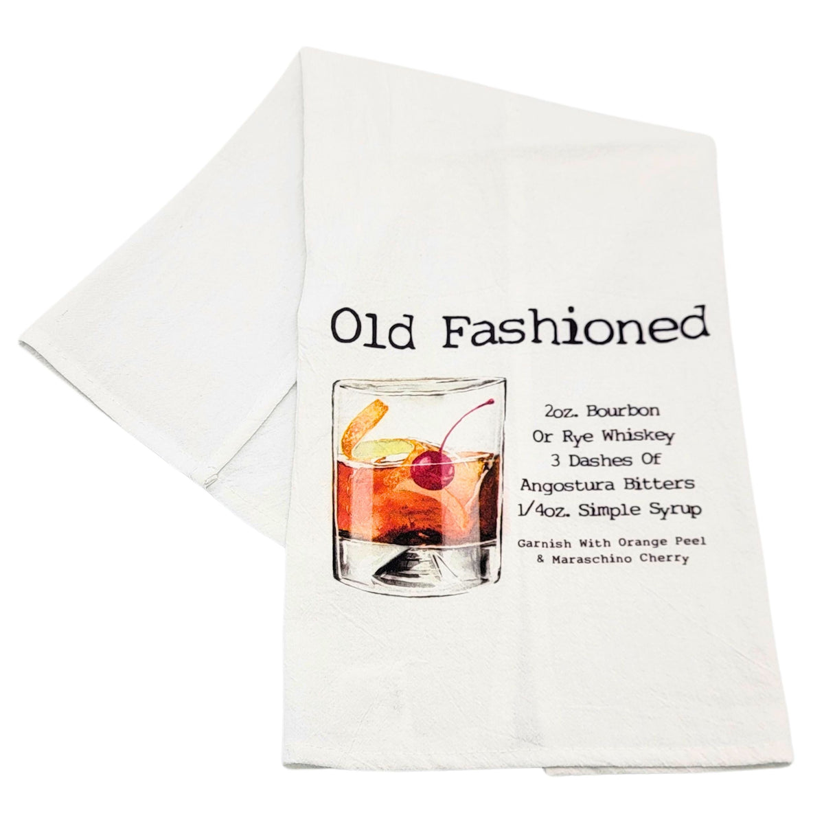 "Old Fashioned" Cocktail Bar Towel (Pack Of 4- $4.95ea.) -  CLT049