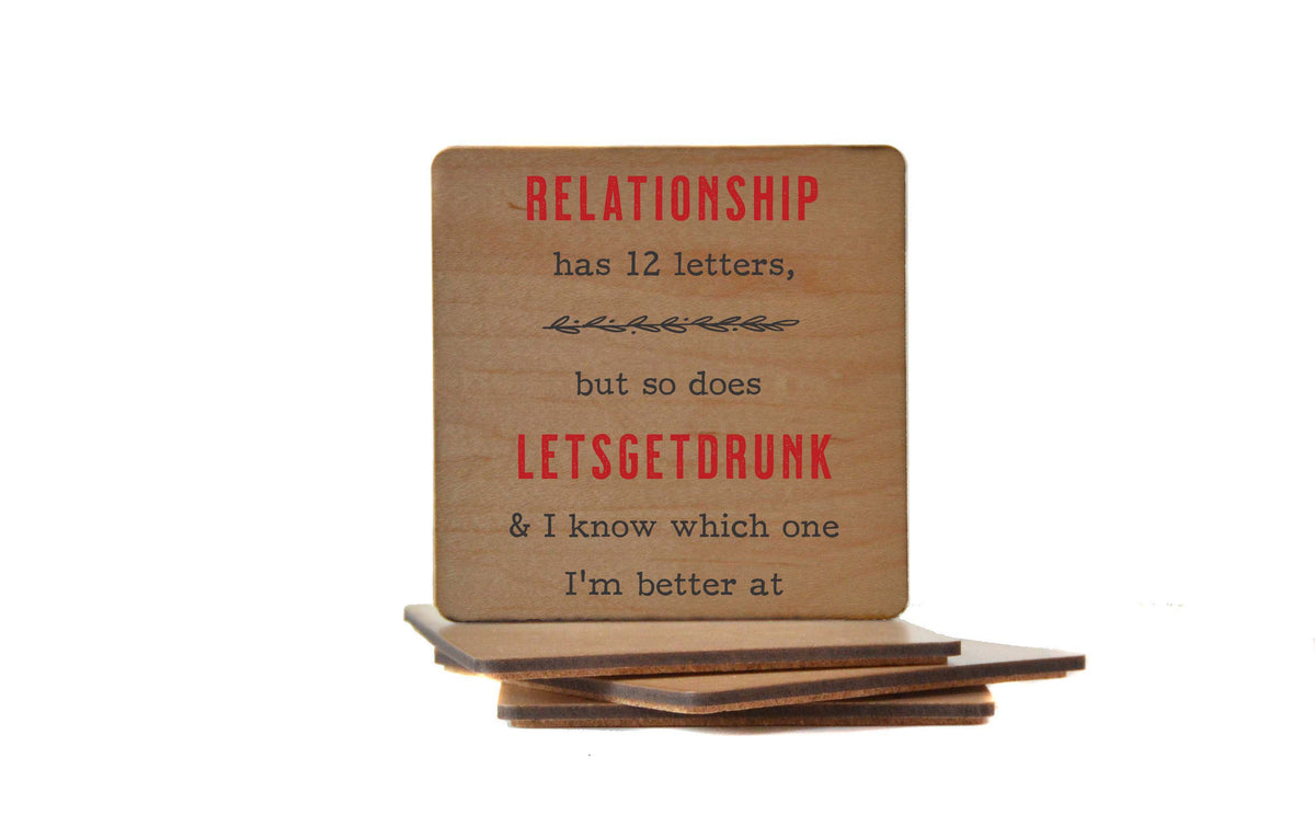 Valentine's Day Relationship Funny Drink Coaster - Coasters - COA080 - 4 Per Pack ($3.25 Per Coaster)