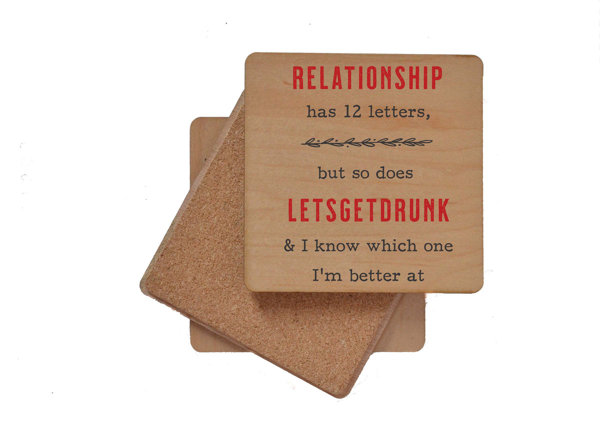 Valentine's Day Relationship Funny Drink Coaster - Coasters - COA080 - 4 Per Pack ($3.25 Per Coaster)