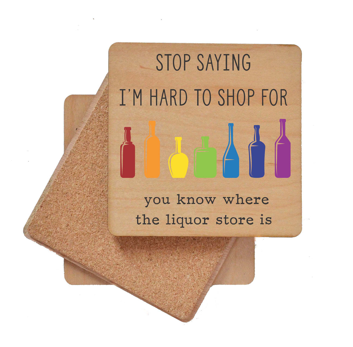 Hard To Shop For Liquor Store Bar Coaster Gift - Coasters - COA085 - 4 Per Pack ($3.25 Per Coaster)