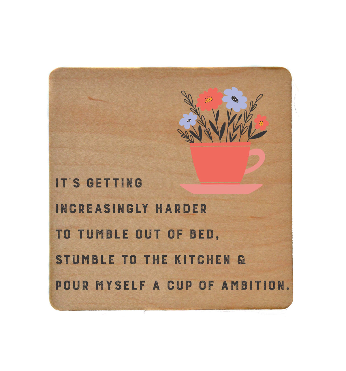 Tumble Out Of Bed Funny Wooden Coasters - Coasters Gift - COA090 - 4 Per Pack ($3.25 Per Coaster)
