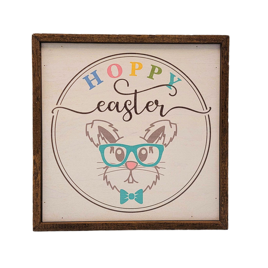 10x10 Hoppy Easter Sign - Easter Home Decor Signs - CW088 - 2 Per Pack ($11.00 Per Sign)