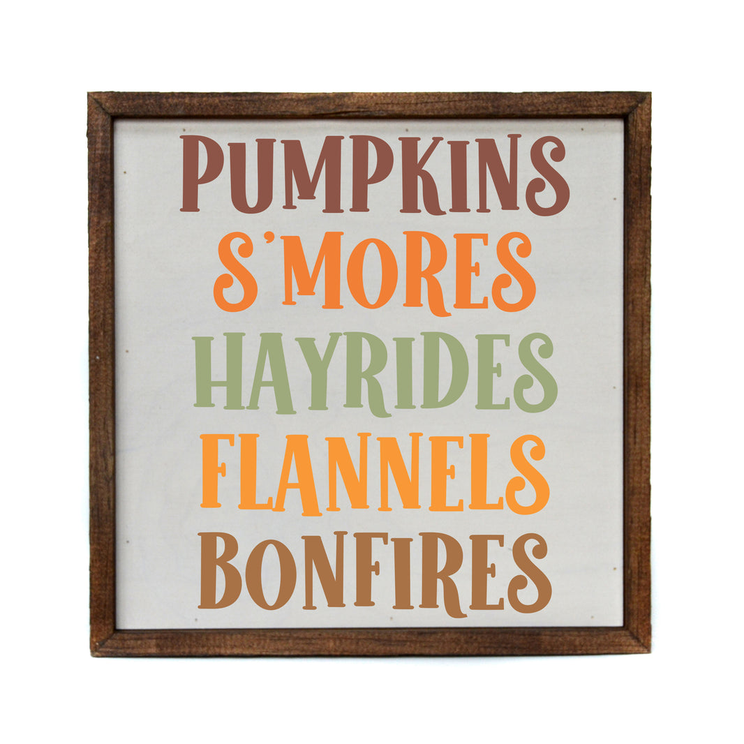 10x10 Pumpkins S'mores Hayrides - CW092 - 2 Per Pack ($11.00 Per Sign)