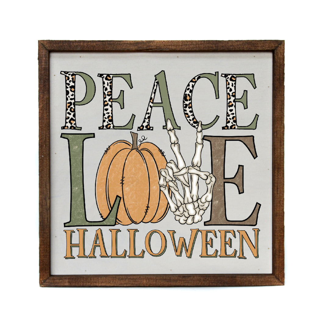 10x10 Peace Love Halloween Pumpkin - CW102 - 2 Per Pack ($11.00 Per Sign)