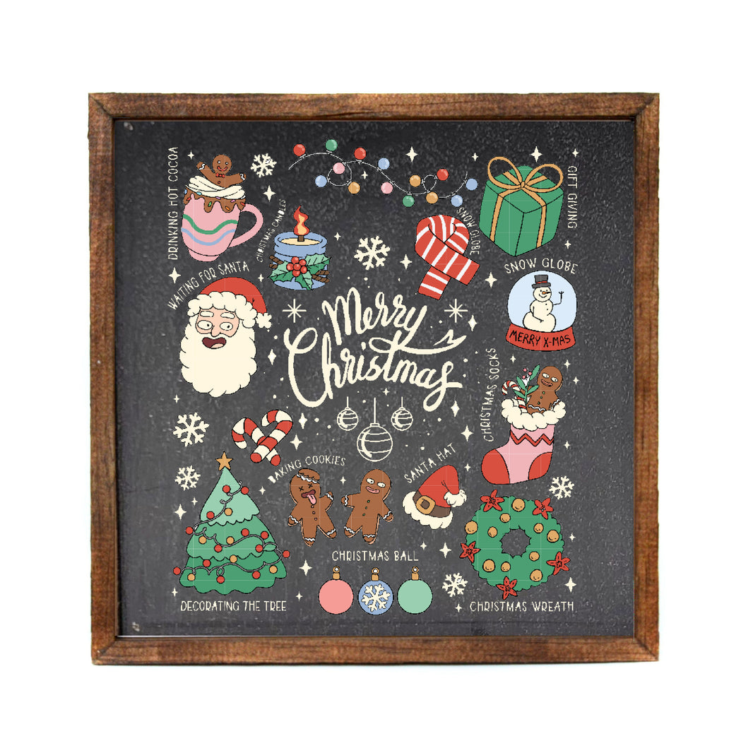 10x10 Merry Christmas Collage - CW131 - 2 Per Pack ($11.00 Per Sign)