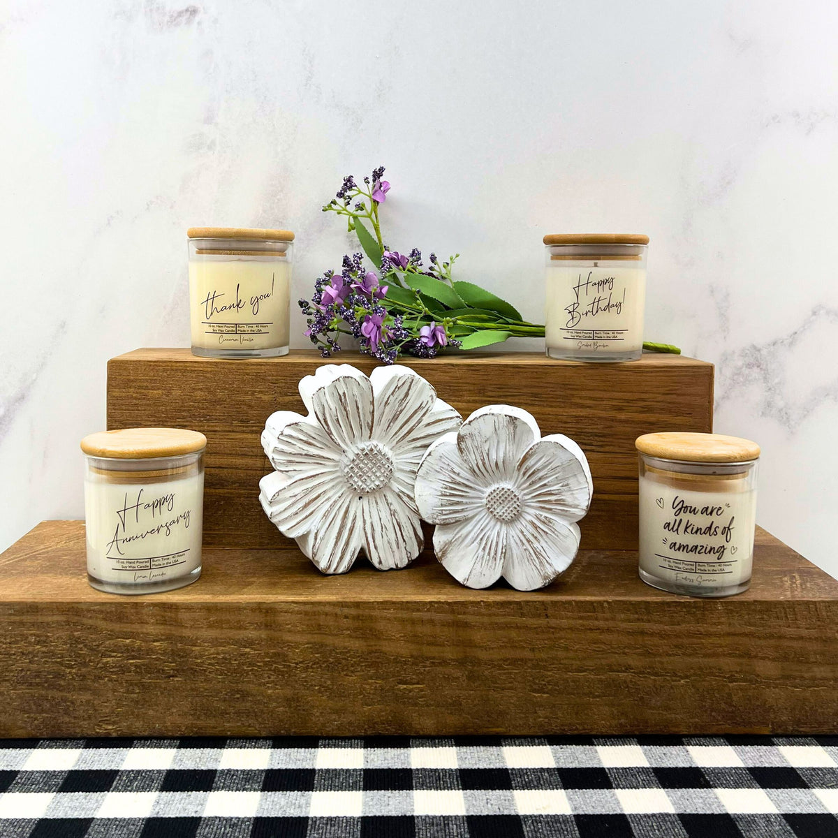 (Case Of 3 Candles) $8.95 Ea. - Happy Anniversary Gift Candles- Soy Wax Candle Gifts