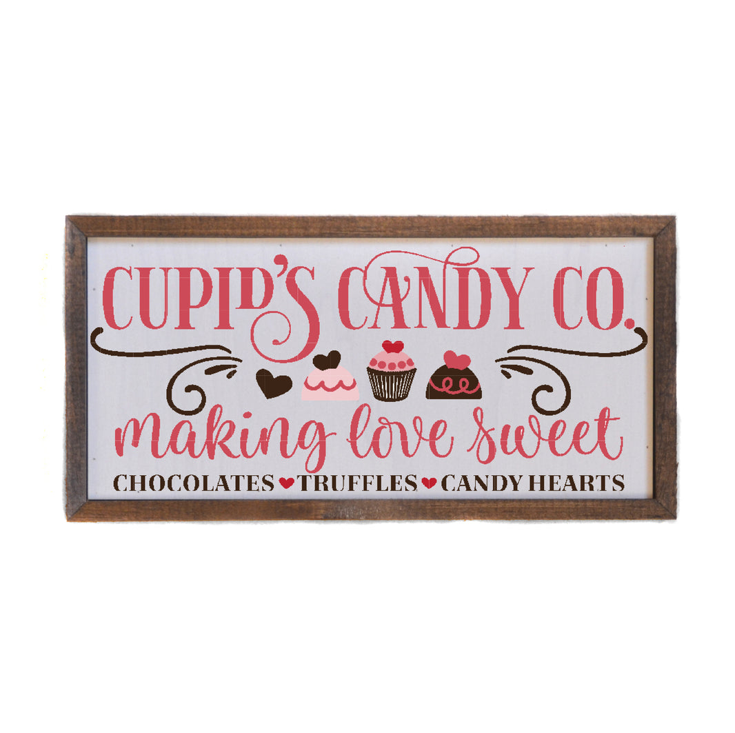 12x6 Cupid's Candy Co Valentine's Day Home Decor Signs - DW061 - 2 Per Pack ($10.00 Per Sign)