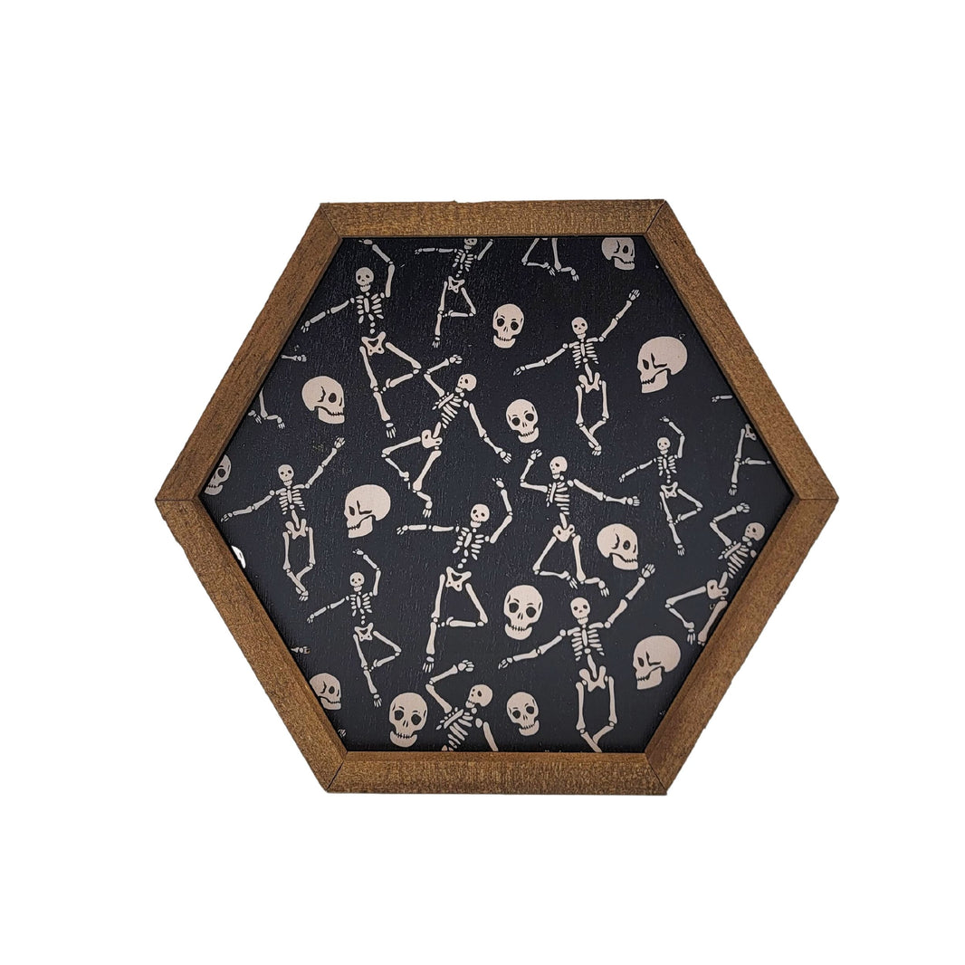 Dancing Skeletons Halloween Decor - 8x7 Hexagon Sign - EW060 - 2 Per Pack ($8.75 Ea. Sign)