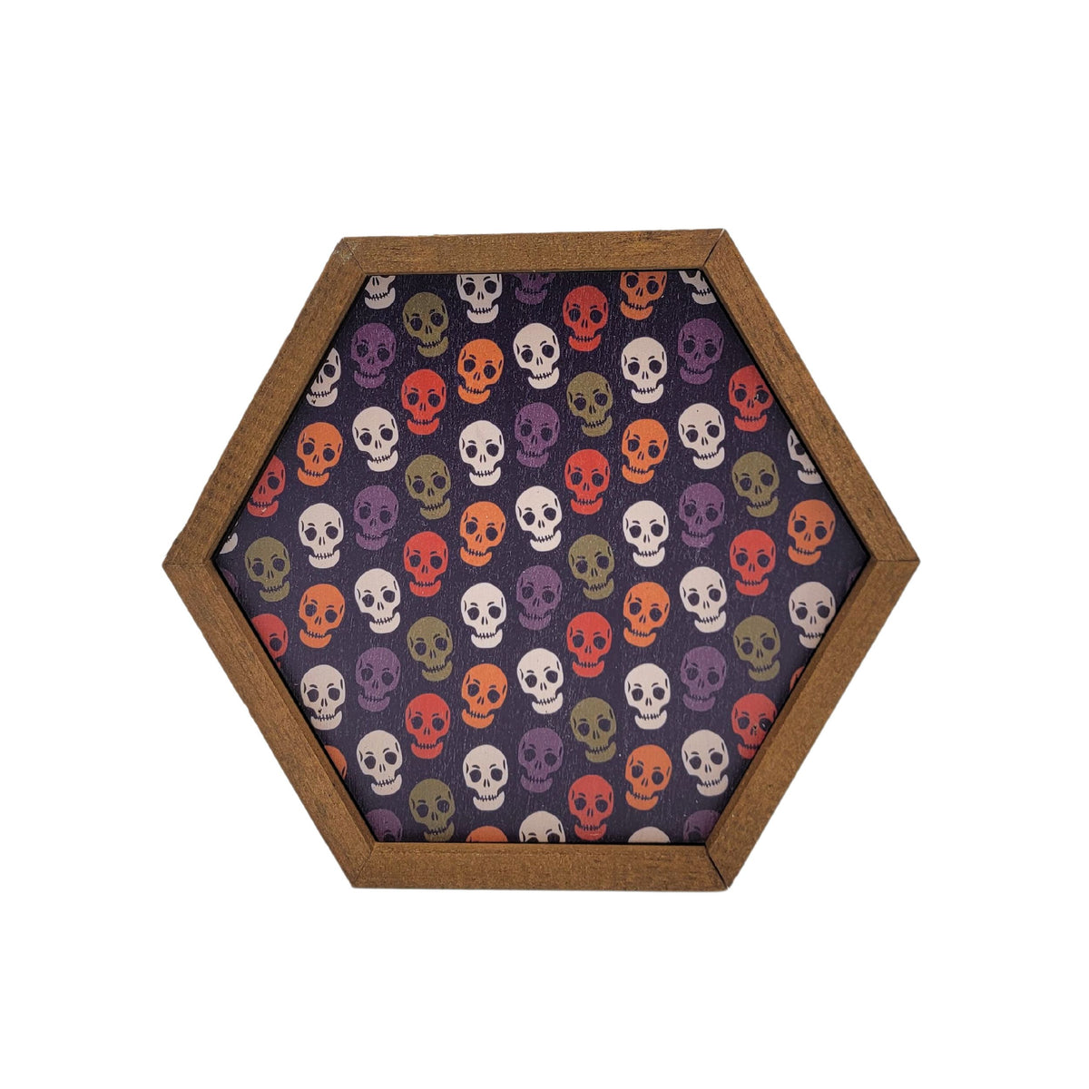 Day of the Dead Skull Pattern Halloween Decor - 8x7 Hexagon Sign - EW061 - 2 Per Pack ($8.75 Ea. Sign)