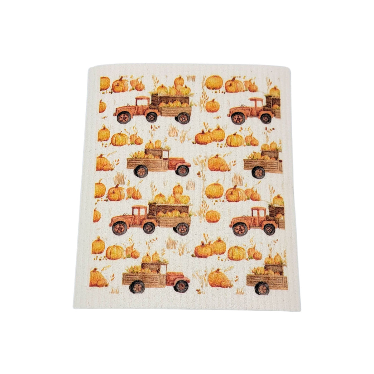Fall Truck With Pumpkins - Fall Home Decor Swedish Dishcloth (4 Per Pack - $2.55 Ea.)