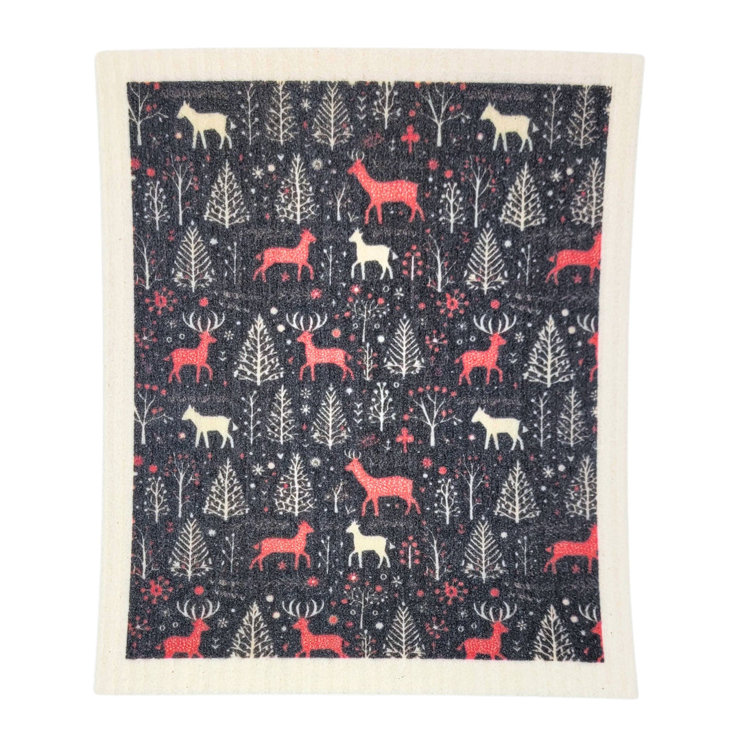 Reindeer Christmas Swedish Dishcloths - Christmas Gifts (4 Per Pack - $2.55 Ea.)