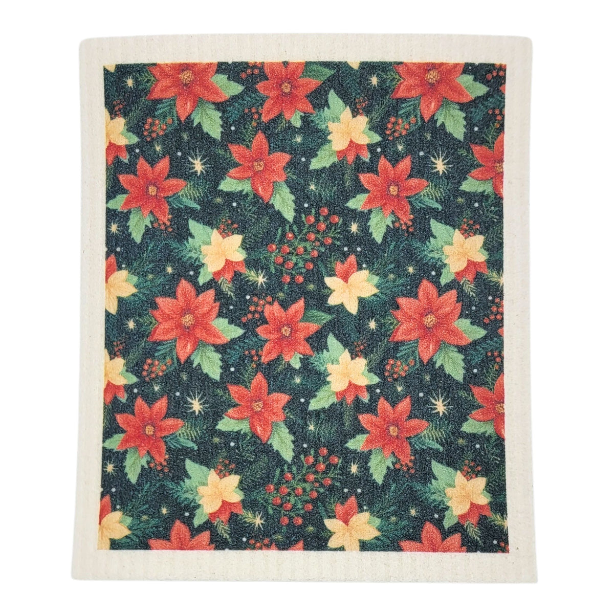 Poinsettia Swedish Dishcloths - Christmas Decor (4 Per Pack - $2.55 Ea.)