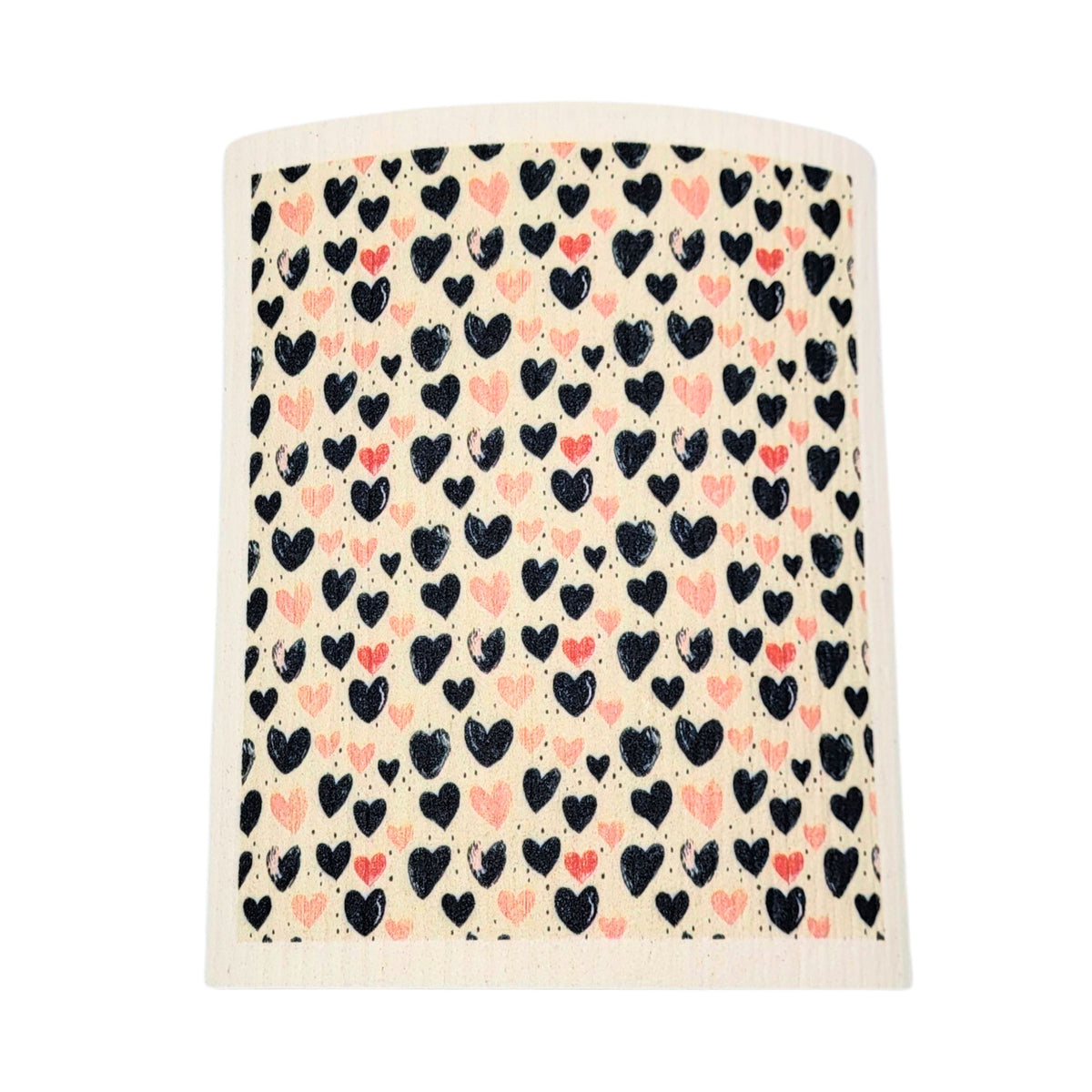 Black And Pink Valentines Day Swedish Dishcloths - Valentine (4 Per Pack - $2.55 Ea.)