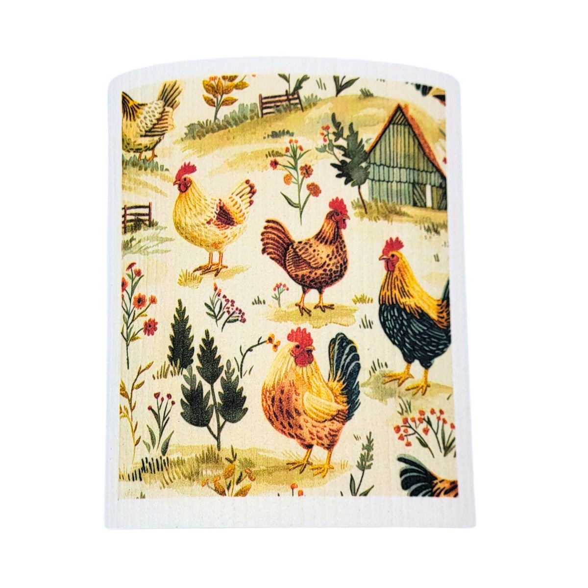 Roosters on The Farm Swedish Dishcloths- Rooster Kitchen (4 Per Pack - $2.55 Ea.)