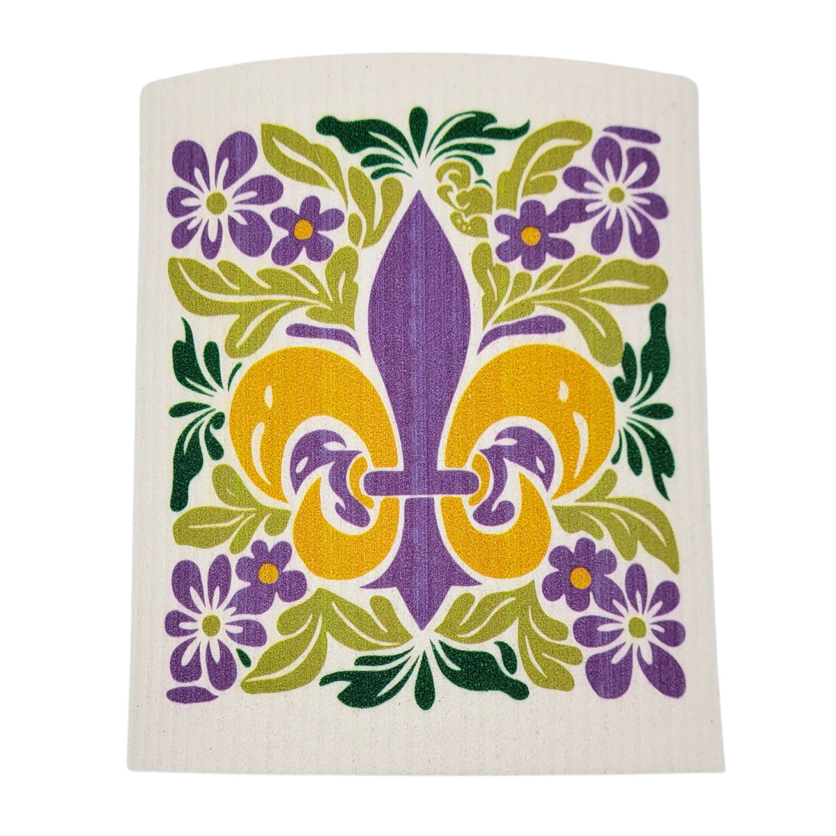 Mardi Gras Fleur de lis Swedish Dishcloths - Spring Decor (4 Per Pack - $2.55 Ea.)