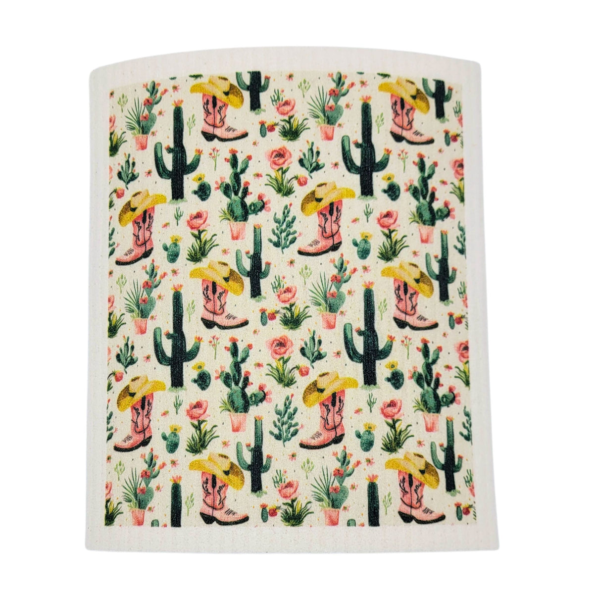 Cowgirl Boots & Hats Fun Swedish Dishcloths - Kitchen Towels (4 Per Pack - $2.55 Ea.)