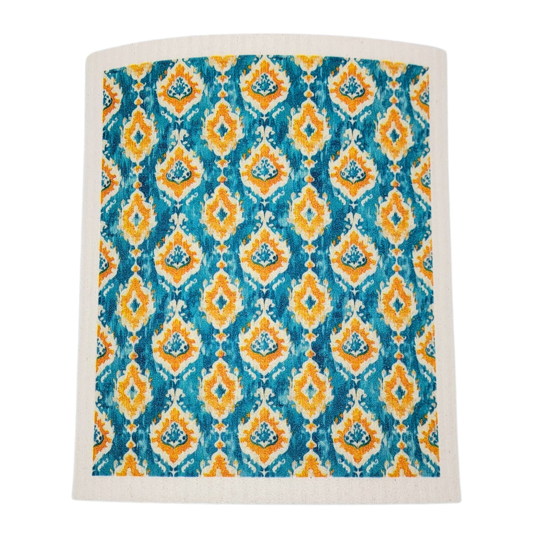 Western Turquoise Pattern Swedish Dishcloth - Kitchen Towels (4 Per Pack - $2.55 Ea.)