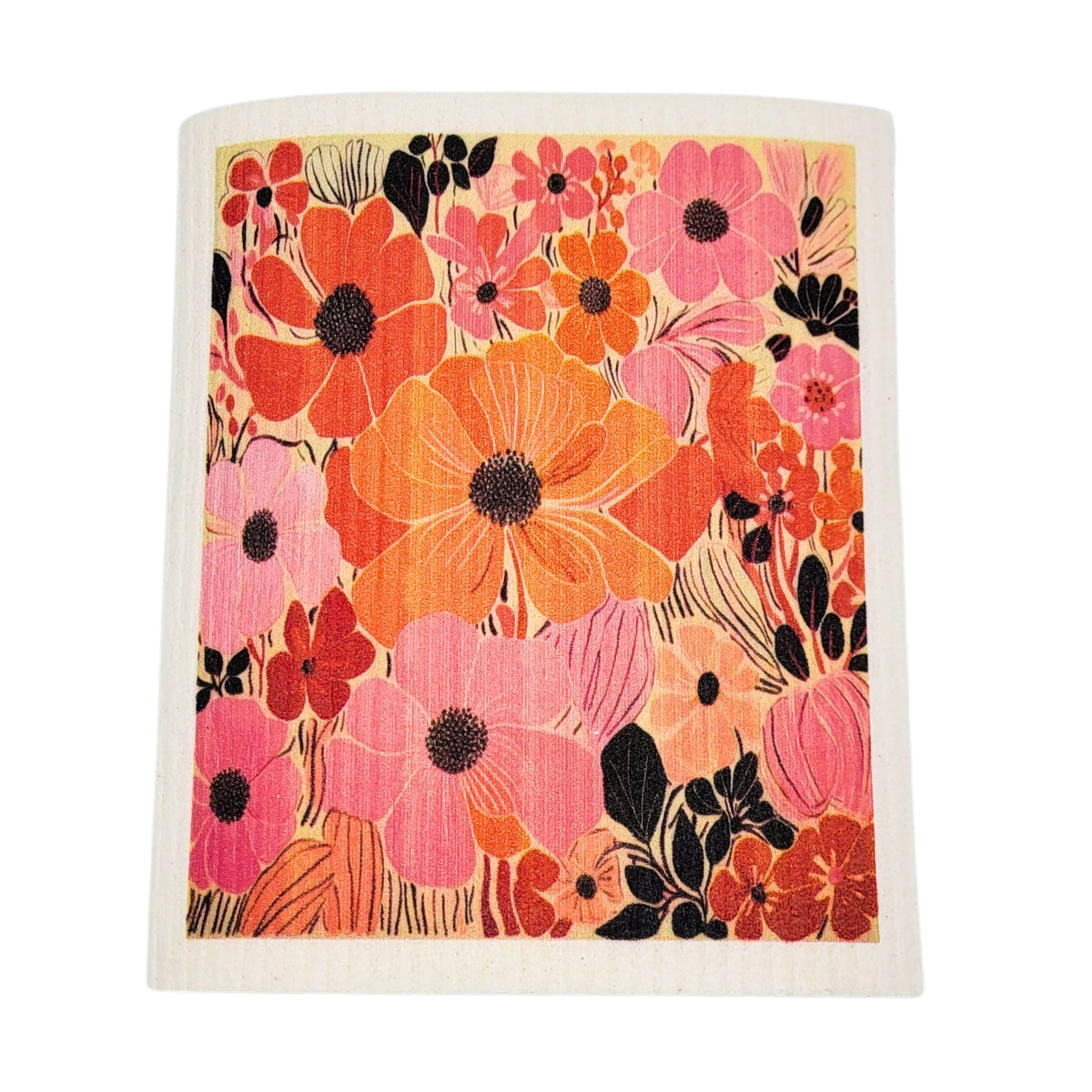 Pink Summer Flowers Swedish Dishcloths - Home Decor (4 Per Pack - $2.55 Ea.)