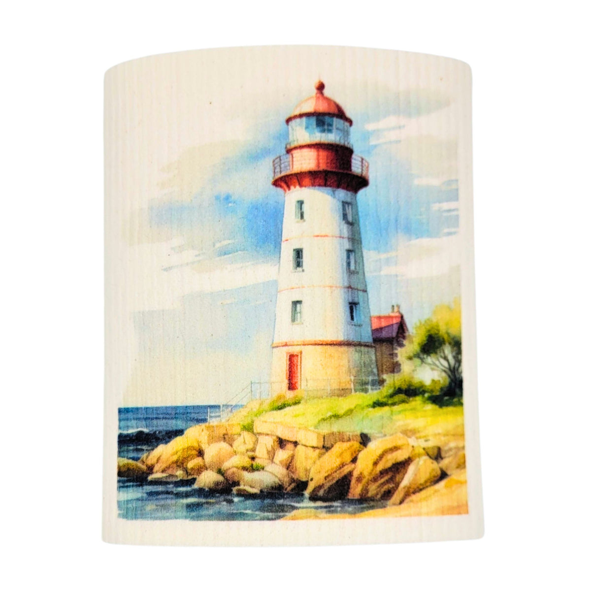 Beach Day by Lighthouse Swedish Dishcloths- Summer Decor (4 Per Pack - $2.55 Ea.)