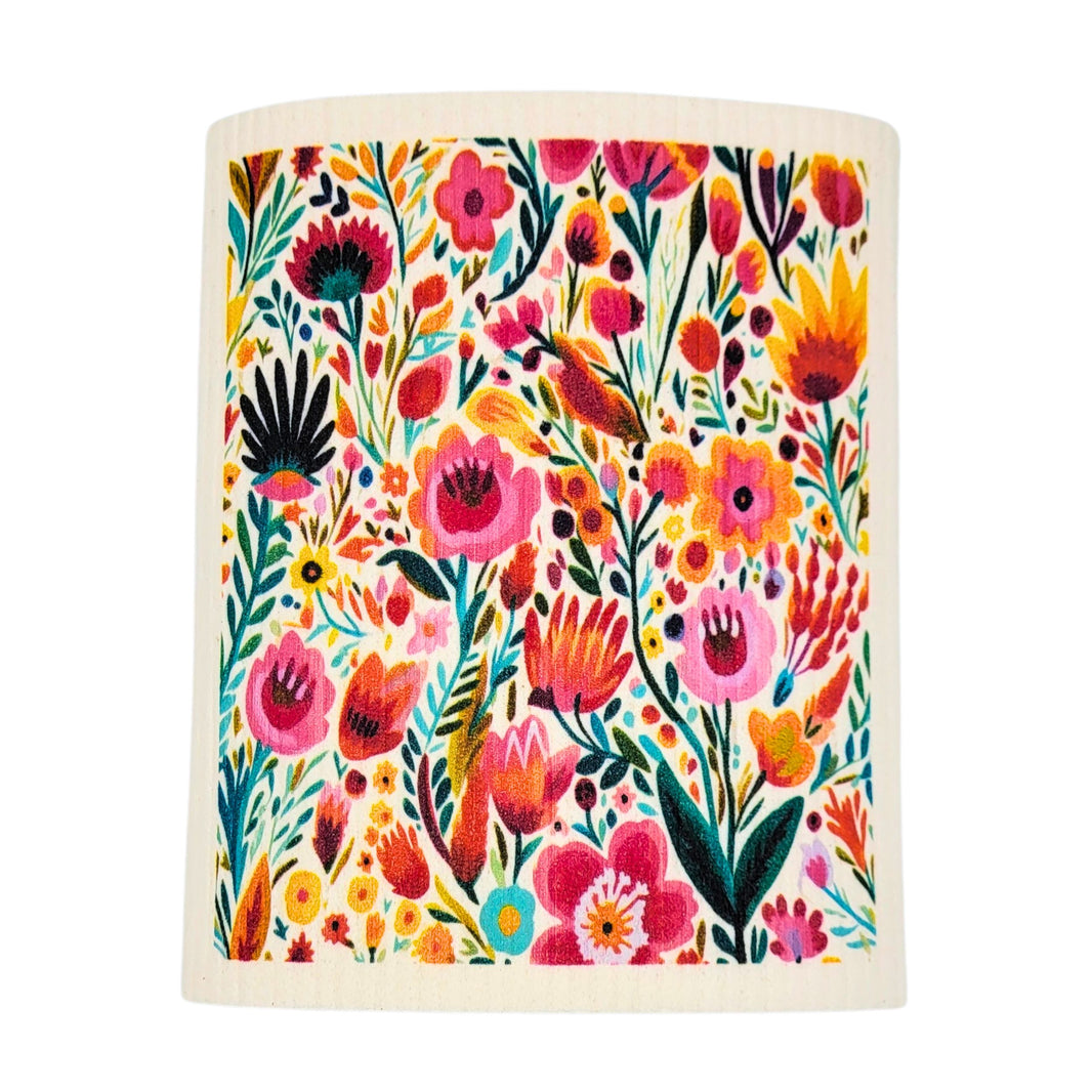 Tropical Flower Garden Swedish Dishcloths- Summer Decor (4 Per Pack - $2.55 Ea.)
