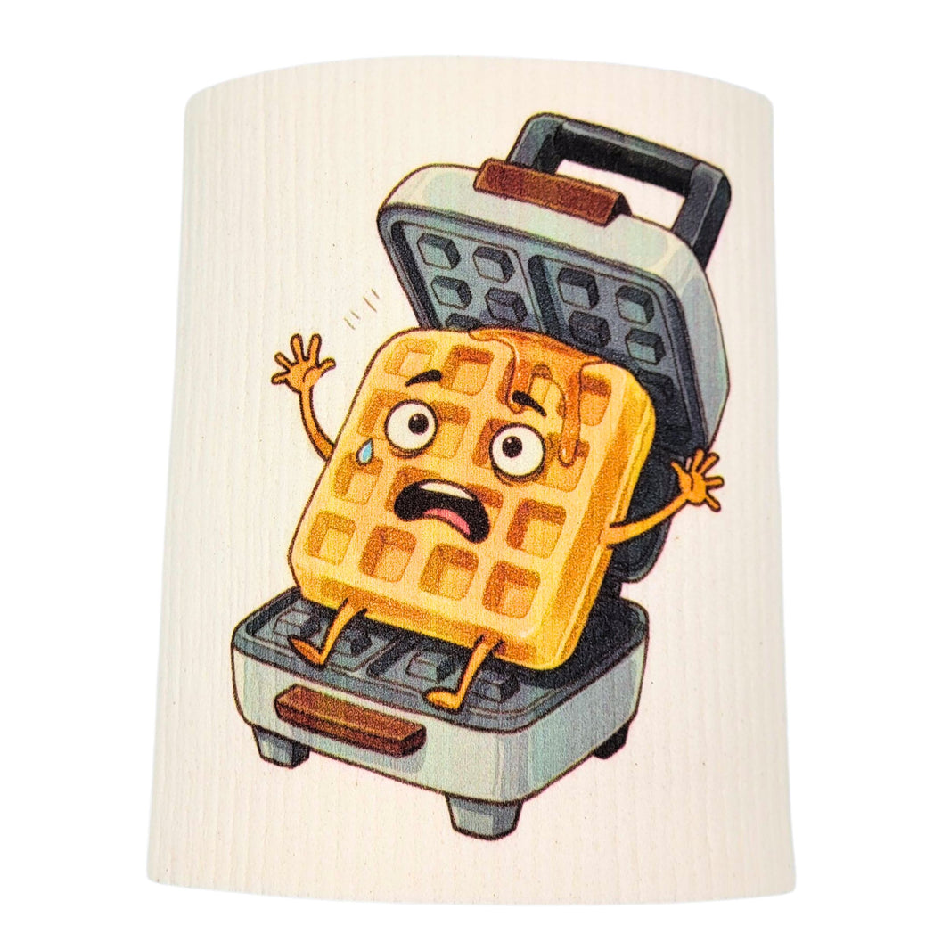 Waffle Iron Funny Cartoon Swedish Dishcloths - Home Decor (4 Per Pack - $2.55 Ea.)