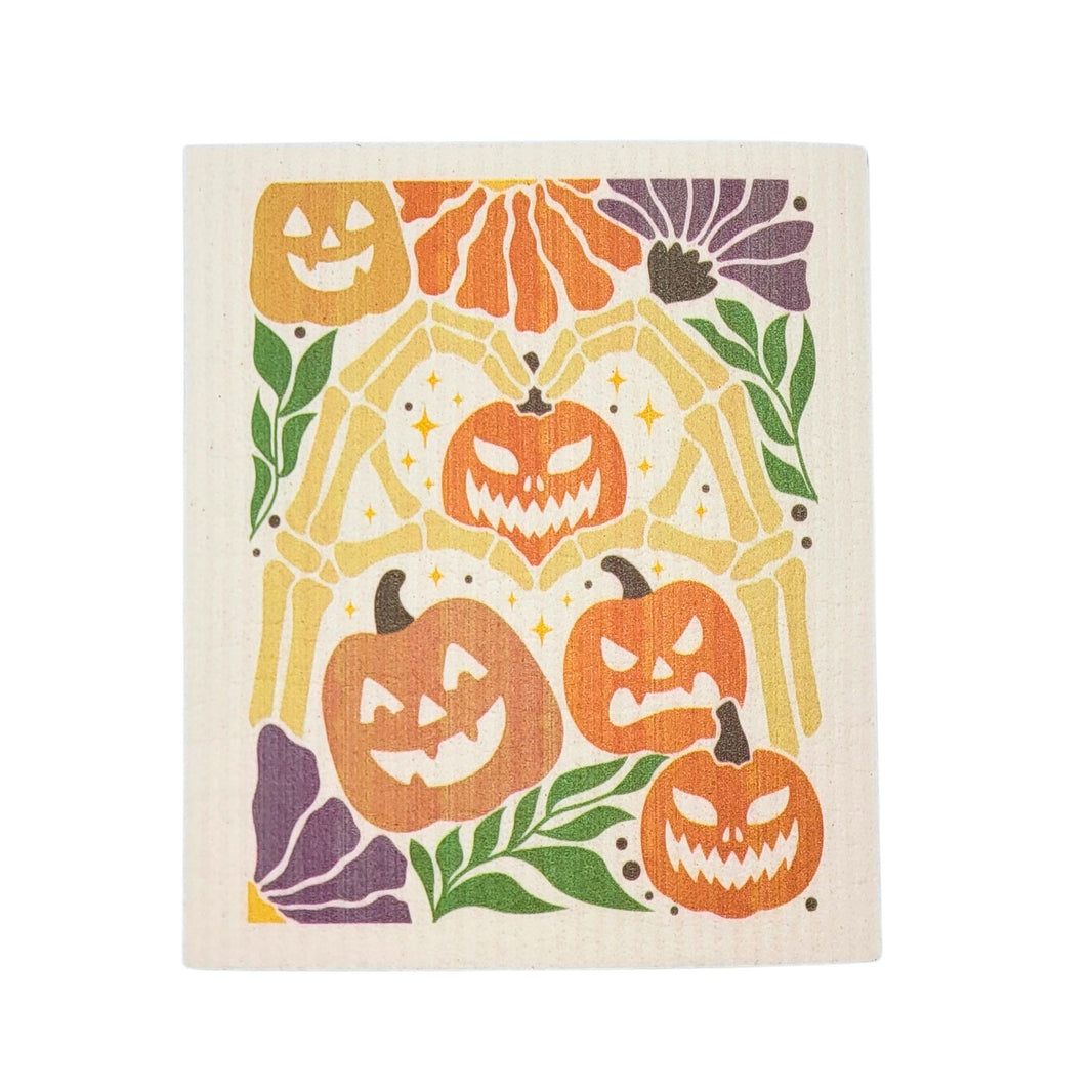 Jack-o-Lantern Pumpkin Swedish Dishclothes Fall Decor (4 Per Pack - $2.55 Ea.)