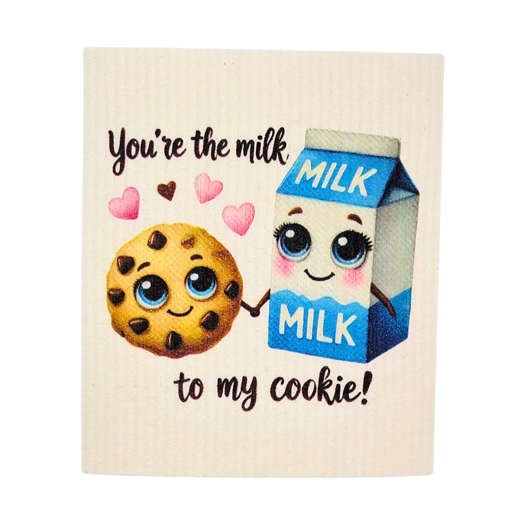 Milk & Cookies Swedish Dishcloth - Holiday Decor(4 Per Pack - $2.55 Ea.)