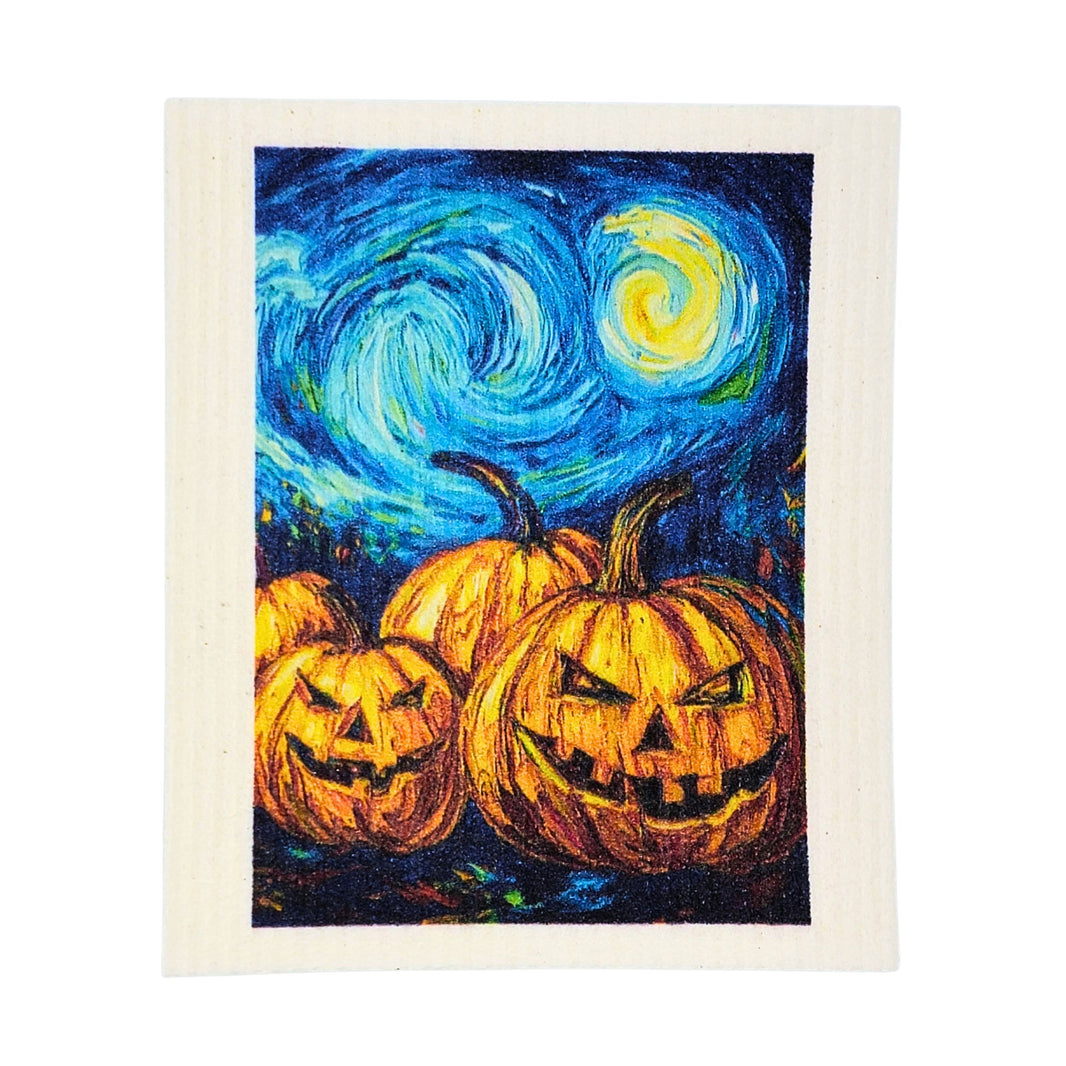 Starry Night Jack-o-Lantern Swedish Dishcloths Fall Decor(4 Per Pack - $2.55 Ea.)