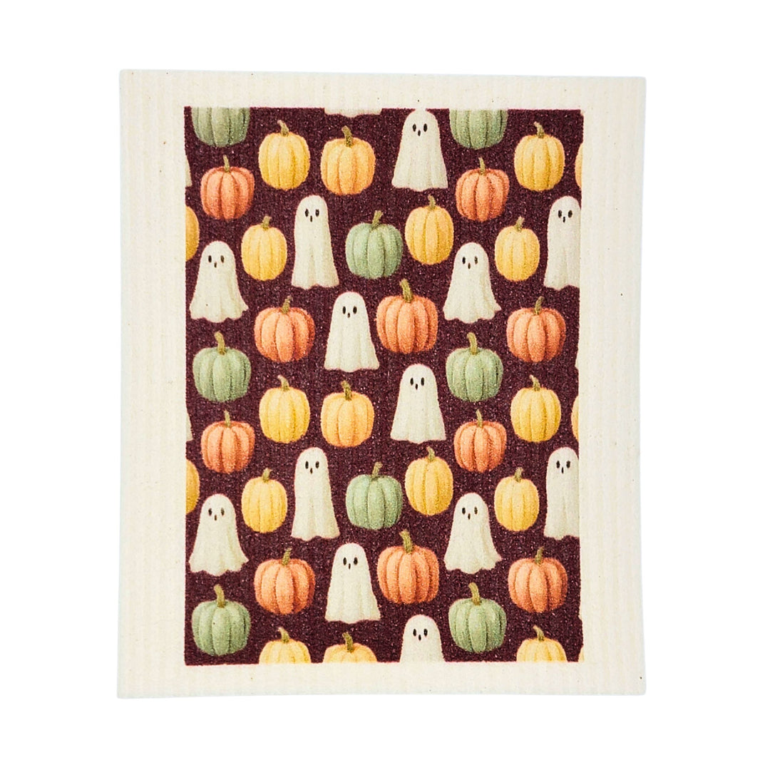 Pumpkins and Ghosts Halloween Swedish Dishcloths Fall Decor(4 Per Pack - $2.55 Ea.)