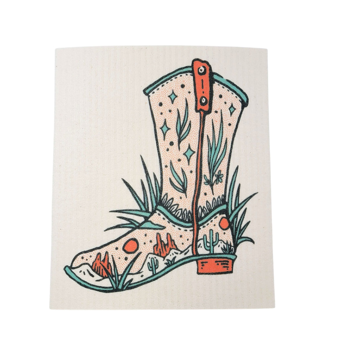 Western Cowboy Boot Swedish Dishcloth ( 4 Per Pack - $2.55 Ea.)