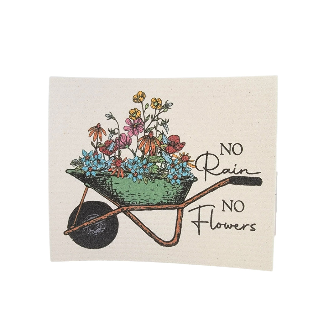 Wheel Barrow With Flowers Swedish Dishcloth ( 4 Per Pack - $2.55 Ea.)