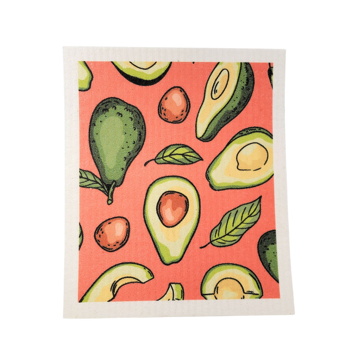 Coral Patterned Avocado Swedish Dishcloth ( 4 Per Pack - $2.55 Ea.)