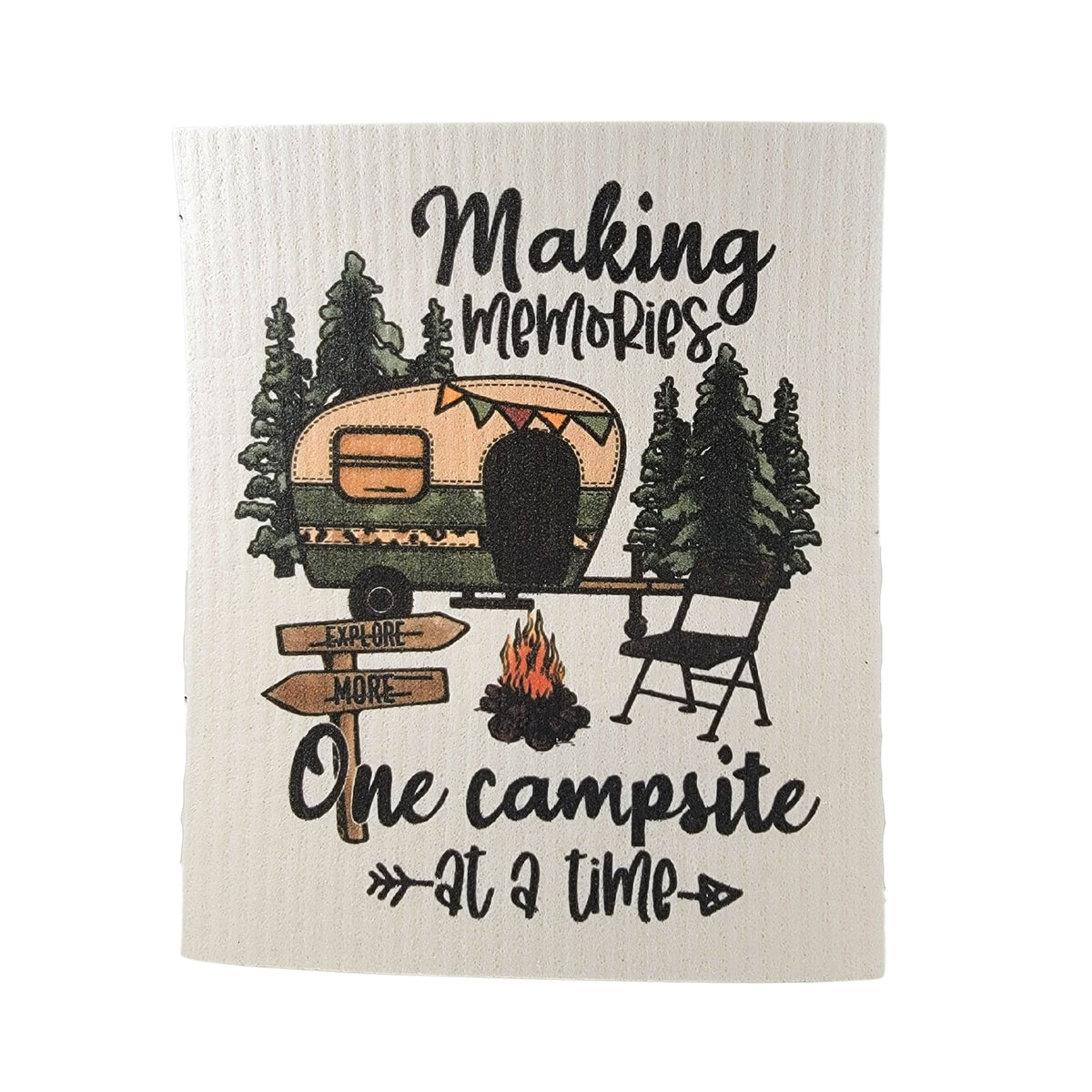 Making Memories Camping Design Swedish Dishcloth ( 4 Per Pack - $2.55 Ea.)