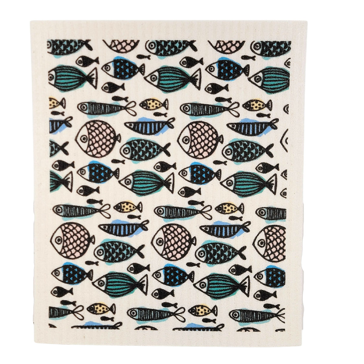 Summer Fish Pattern Swedish Dishcloth ( 4 Per Pack - $2.55 Ea.)