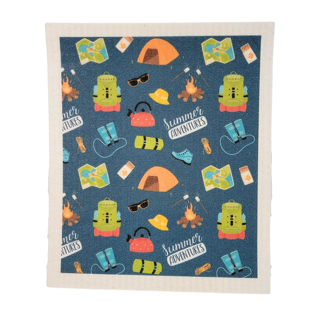Summer Adventures Collage Swedish Dishcloth ( 4 Per Pack - $2.55 Ea.)