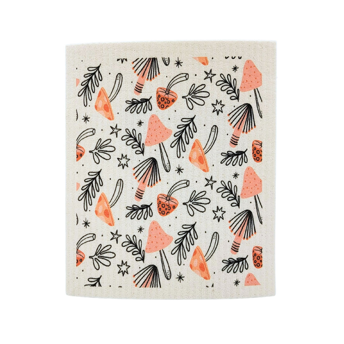 Mushrooms Pattern Swedish Dishcloth ( 4 Per Pack - $2.55 Ea.)