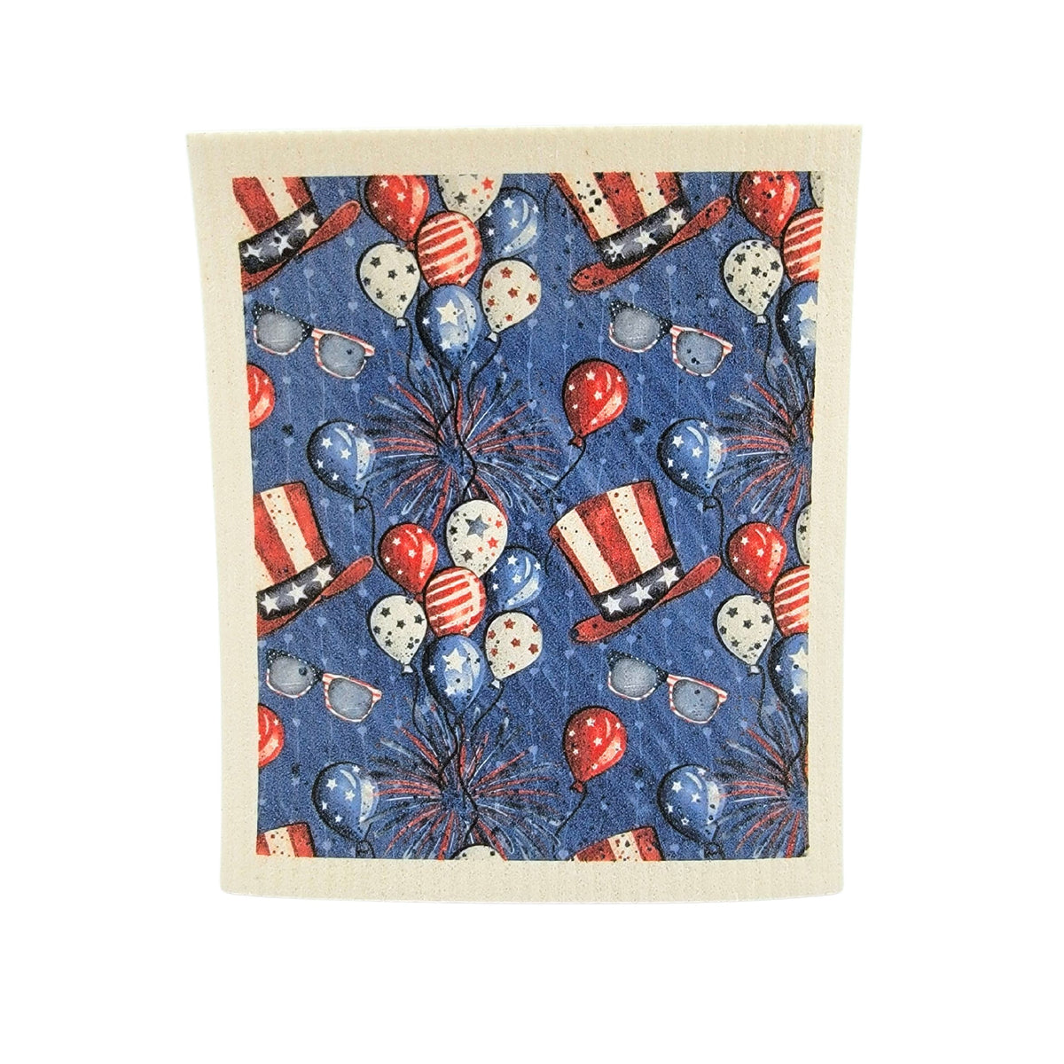 4th of July Uncle Sam Pattern Swedish Dishcloth ( 4 Per Pack - $2.55 Ea.)
